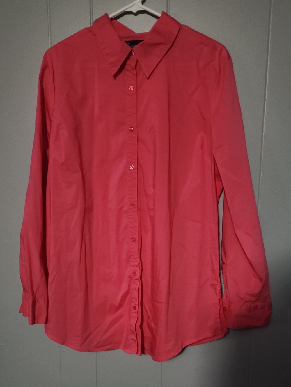 New York & Company Coral Button-Up Blouse